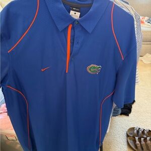 Nike Blue and Orange Men's Polo Shirt